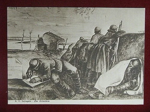 illustrata SANTAGATA A.G. La Trincea no viaggiata FG anni 30 #11137
