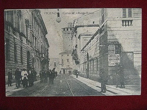 VICENZA Corso all’Albergo Roma viaggiata animata anni 10 #11100