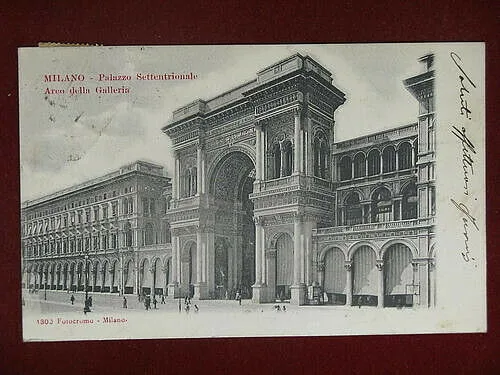 MILANO Palazzo Settentrionale viaggiata animata “900 #9918