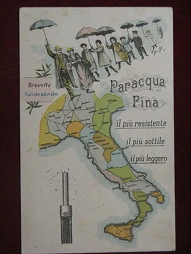 ILLUSTRATA Pubblicitaria PARACQUA FINA viaggiata “900 #10422