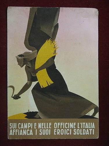 illustrata PROPAGANDA MILITARE Battaglia del Grano FG anni 40 viaggiata #4093