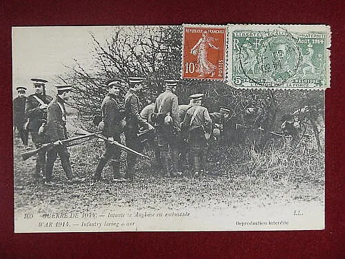 WAR 1914 Infantry Laring Francia viaggiata #8828