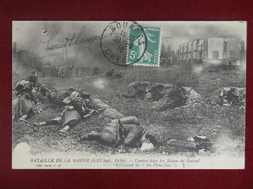 BATAILLE DE LA MARNE Francia viaggiata anni 10 f/p #8900