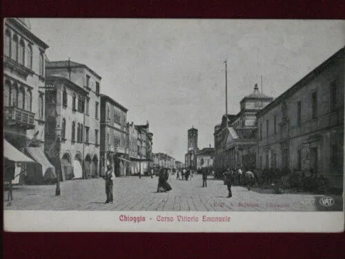 CHIOGGIA Corso  Vittorio Emanuele animata no viaggiata animata anni 10 f/p #2906
