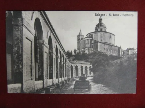 Bologna S. Luca Santuario anni 20 non viaggiata animata carrozza #12277