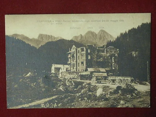 FRATAZZA Hotel incendiato nel 1915 no viaggiata anni 10 #3218