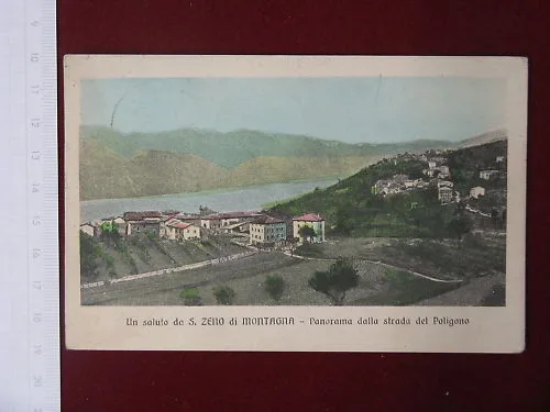 Un saluto da SAN ZENO di MONTAGNA Strada Poligono ANNI 10 VIAGGIATA #3845