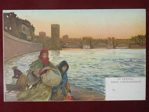 ILLUSTRATA TAFURI R. Verona Ponte Castelvecchio non viaggiata f/p “900 #3246