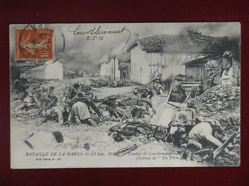 BATAILLE DE LA MARNE  Francia viaggiata anni 10 f/p #8804