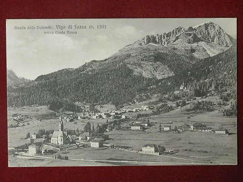 VIGO DI FASSA Strada delle Dolomiti viaggiata anni 30 #3215