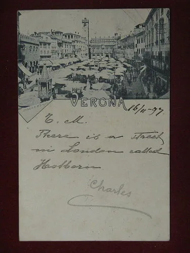 VERONA Piazza d’Erbe viaggiata 1897 #10046