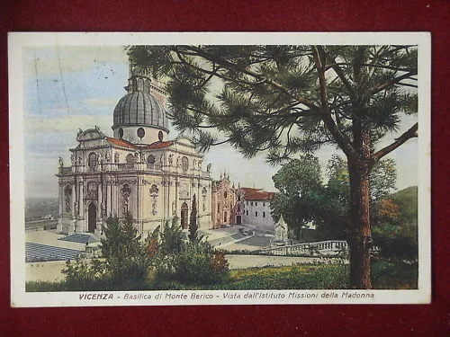 VICENZA LA BASILICA DI MONTEBERICO ANNI 30 VIAGGIATA #7531