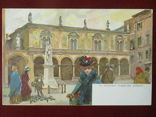 ILLUSTRATA TAFURI R. Verona Piazza dei Signori non viaggiata “900 f/p #3243