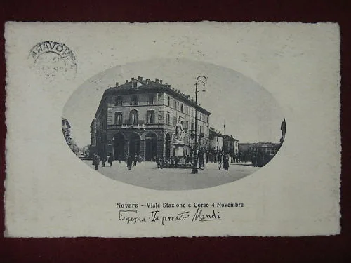 NOVARA VIALE STAZIONE ANNI 20 VIAGGIATA #7054
