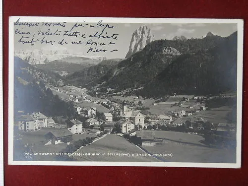 Val Gardena ORTISEI Gruppo di Sella e Sassolungo viaggiata anni 20 #4470