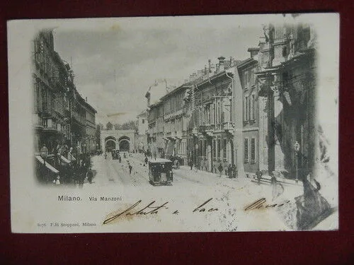 MILANO Via Manzoni viaggiata “900 #3506