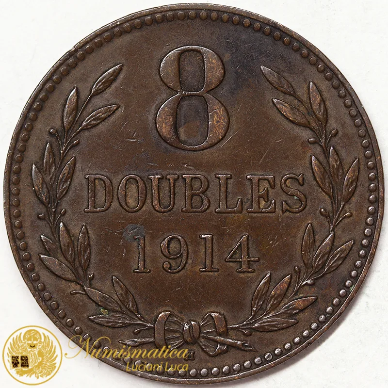GUERNSEY 8 DOUBLES 1914H #2186