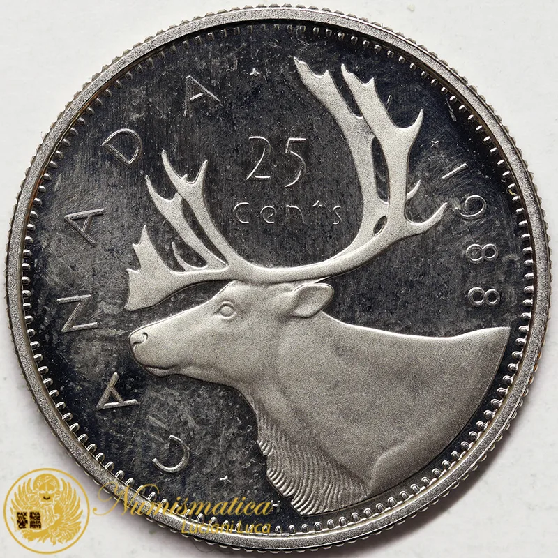 CANADA 25 Cent 1988 Elisabetta II Proof  #6548