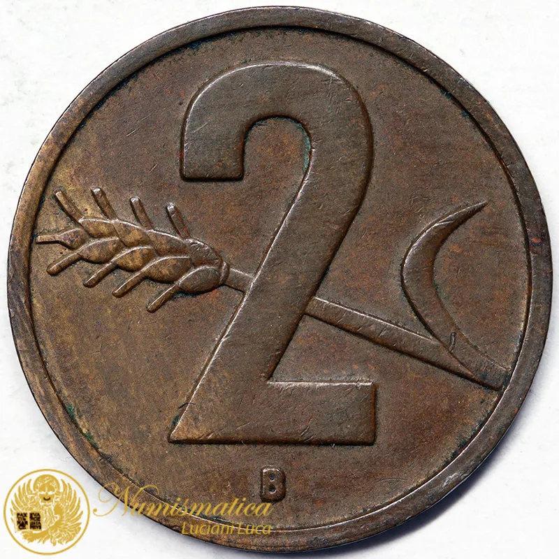 2 Rappen 1954 B SVIZZERA BB #6638