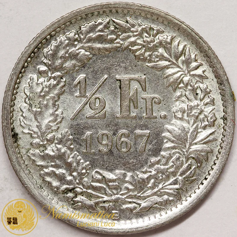 SVIZZERA 1/2 Franco 1967 B argento MB+ #3397