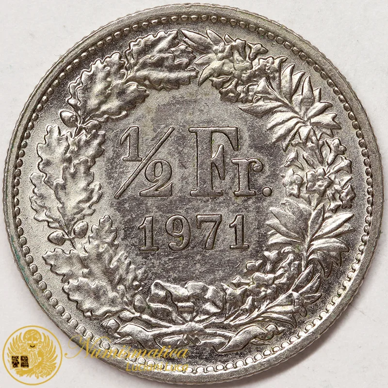SVIZZERA 1/2 Franco 1971 Spl nichel #3405