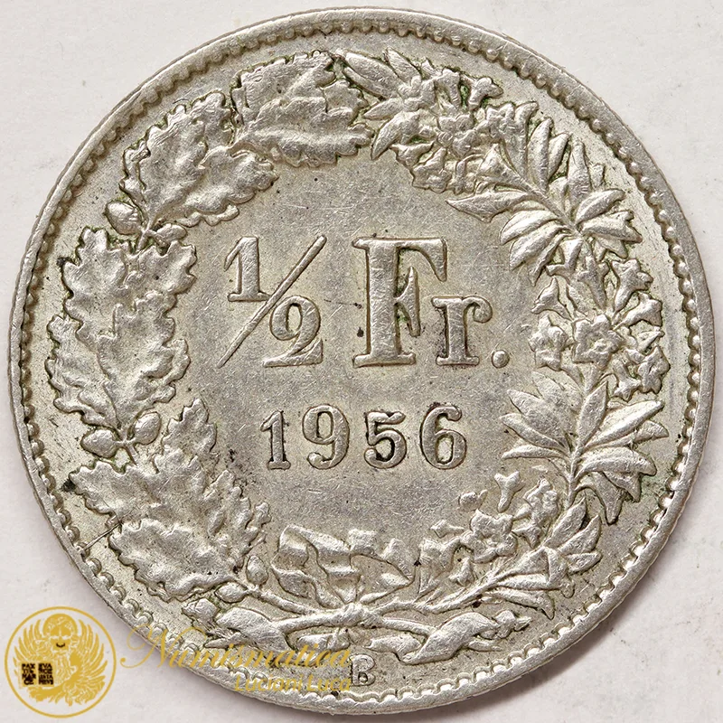 SVIZZERA 1/2 Franco 1956 B argento BB #3420