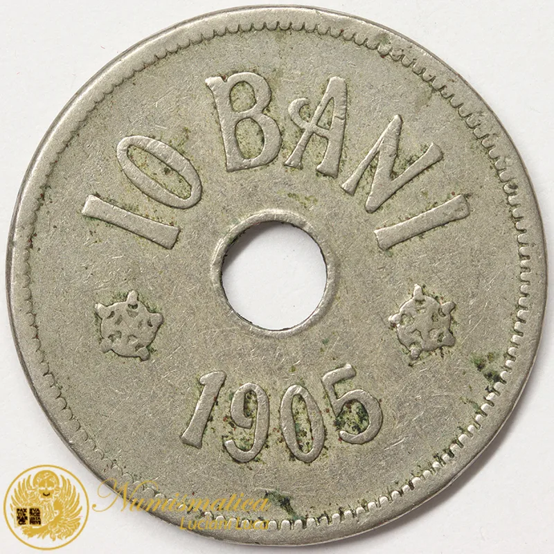 ROMANIA 10 BANI 1905 Carlo I #3590