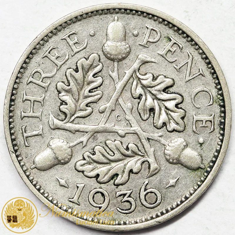 GRAN BRETAGNA 3 Pence 1936 argento MB #7265