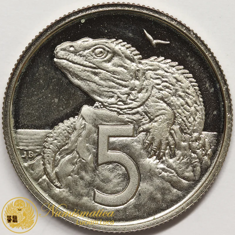 NUOVA ZELANDA 5 Cents 1980 IGUANA Proof #7472