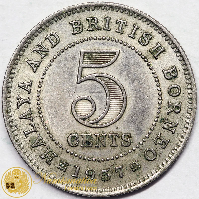 MALESIA 5 Cents 1957 BB #7696