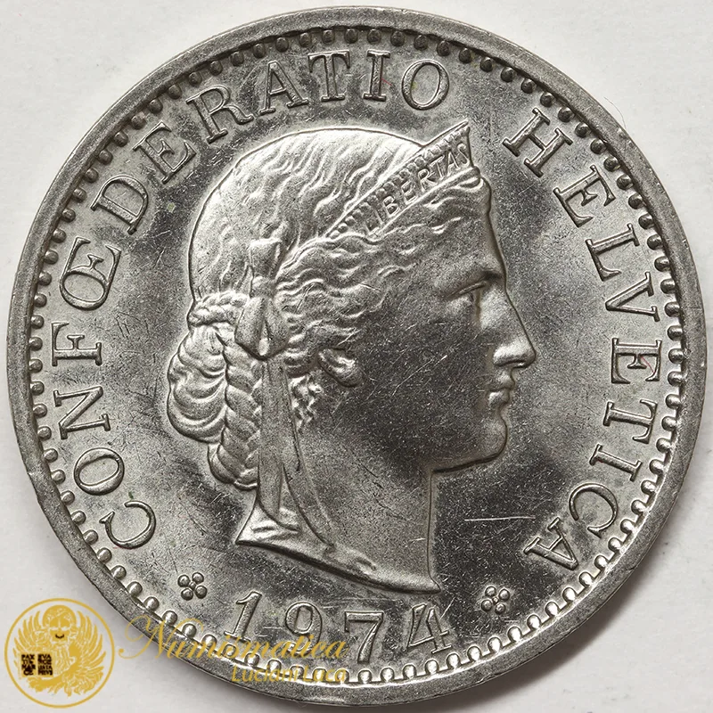 SVIZZERA 20 RAPPEN 1974 BB #3742