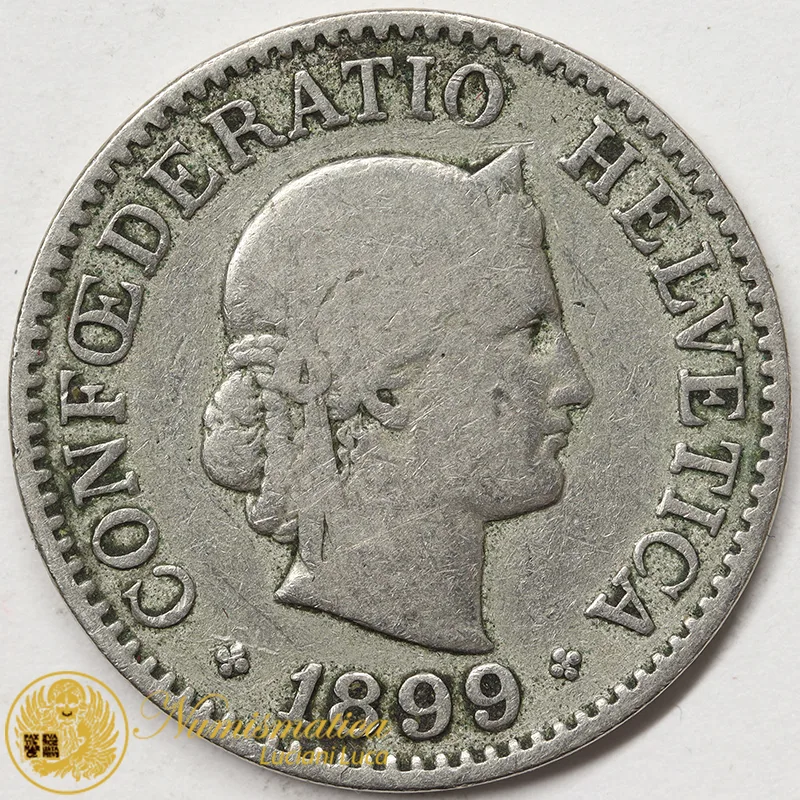 10 Rappen 1899 B SVIZZERA BB- #3802