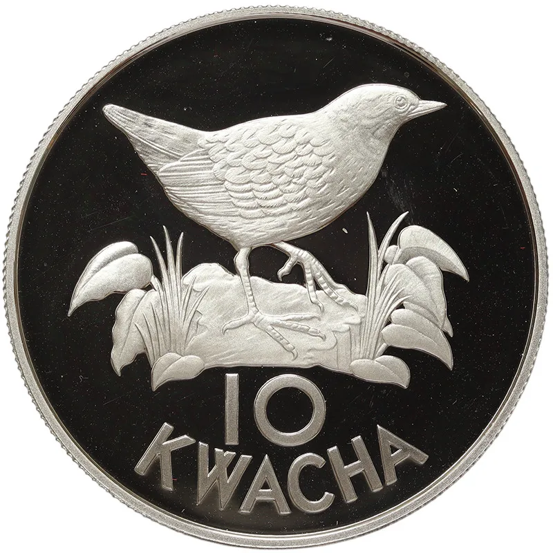 ZAMBIA 10 KWACHA 1986 WWF argento PROOF #602