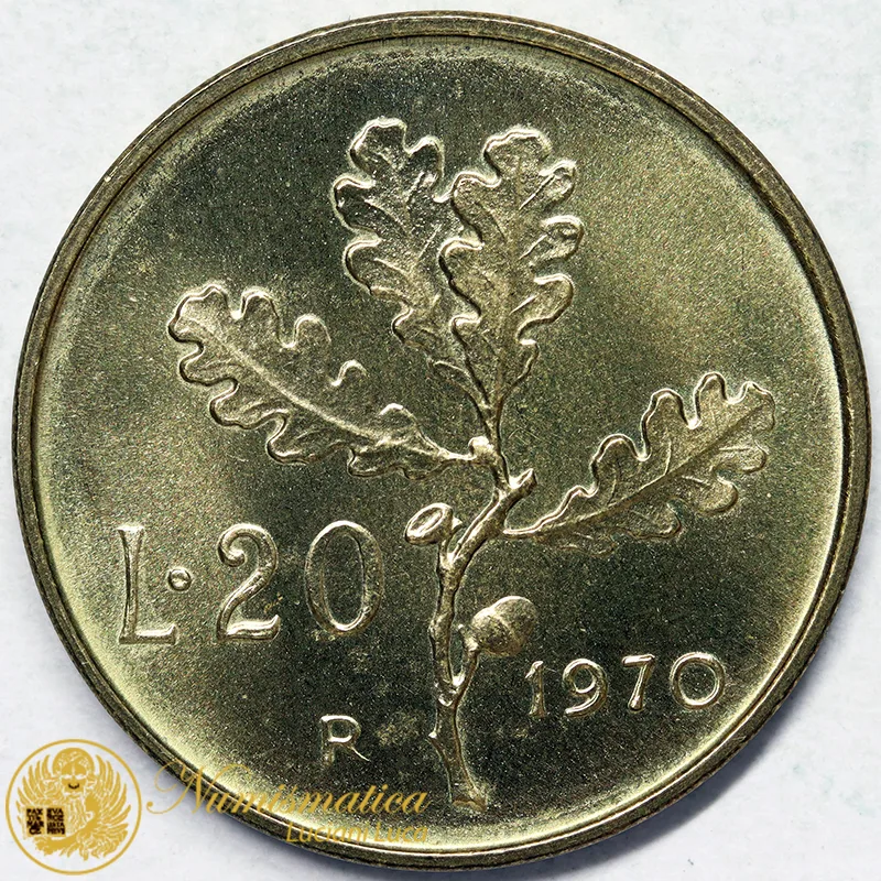ITALIA 20 LIRE 1970 Fdc da rotolino §325