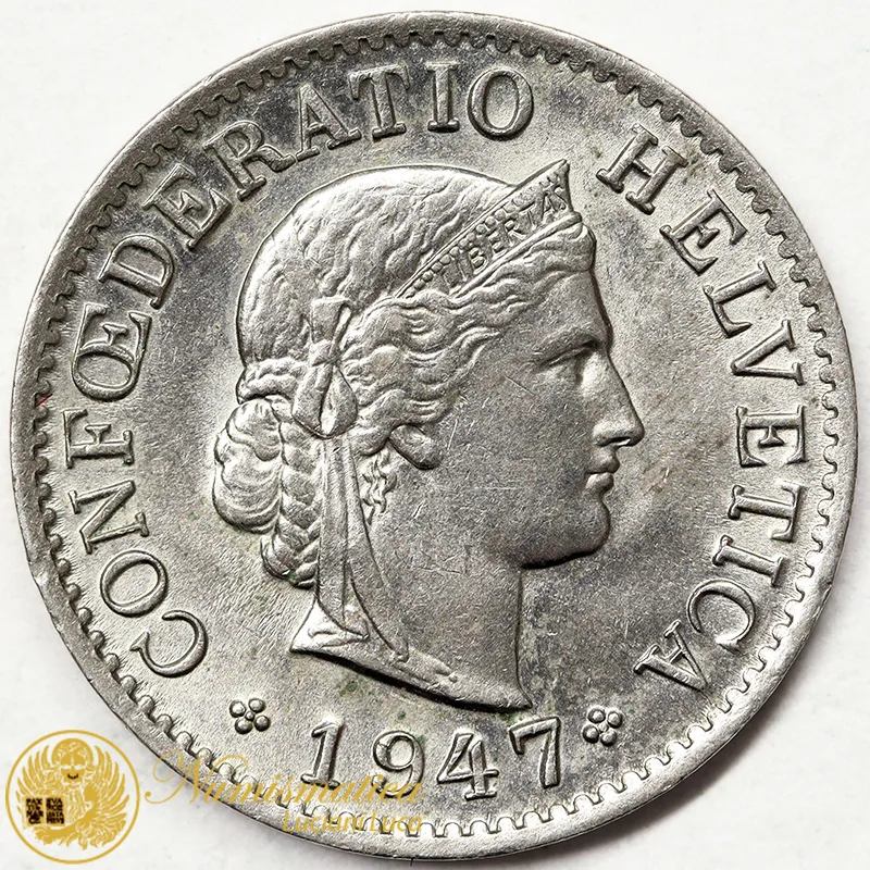 SVIZZERA 5 Rappen 1947 BB/Spl #3972