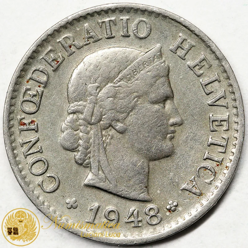 SVIZZERA 5 Rappen 1948 BB/Spl #3973