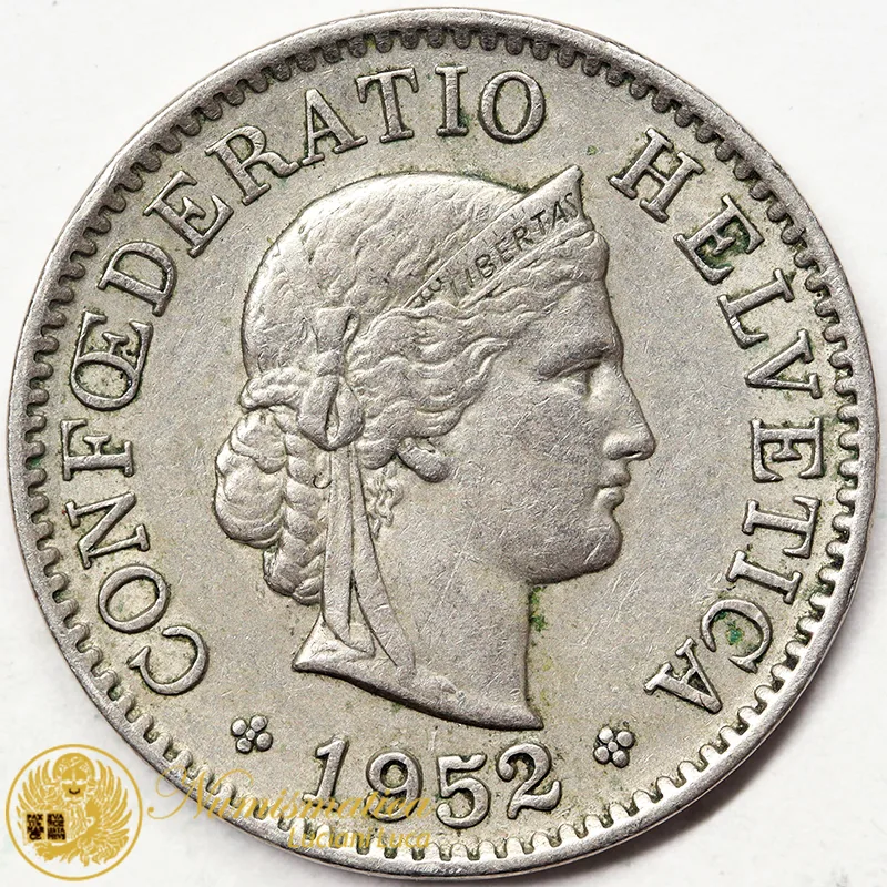 SVIZZERA 5  Rappen 1952 BB #3977