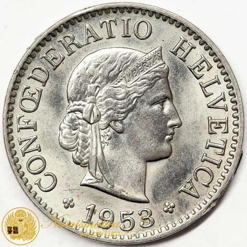 SVIZZERA 5 RAPPEN 1953 BB/Spl #3978