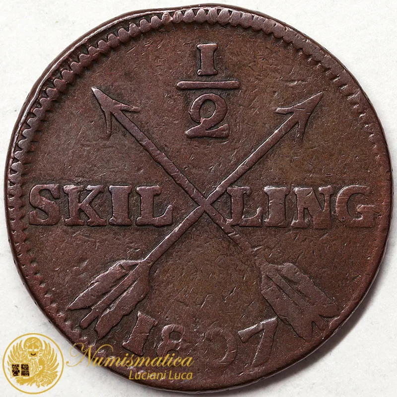 SVEZIA 1/2 SKILLING 1807 #1339