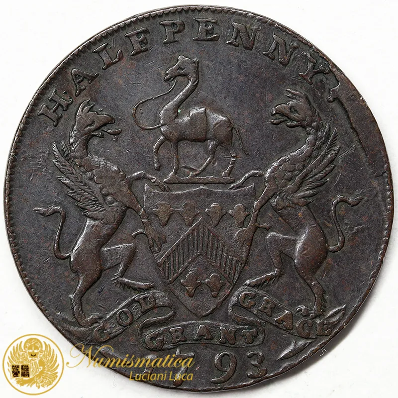 EAST INDIA HOUSE 1/2 PENNY 1793 #5199