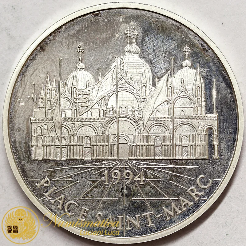 FRANCIA 100 Franchi / 15 Ecu 1994 Piazza San Marco Ag #1622