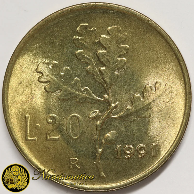 ITALIA 20 Lire 1991 Fdc da rotolino §394