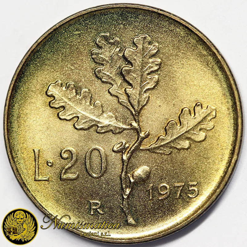 ITALIA 20 Lire 1975 Fdc da rotolino §398