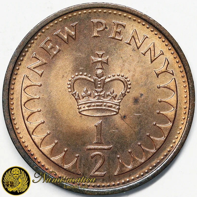 GRAN BRETAGNA 1/2 Penny 1971 Elisabetta II Fdc §759