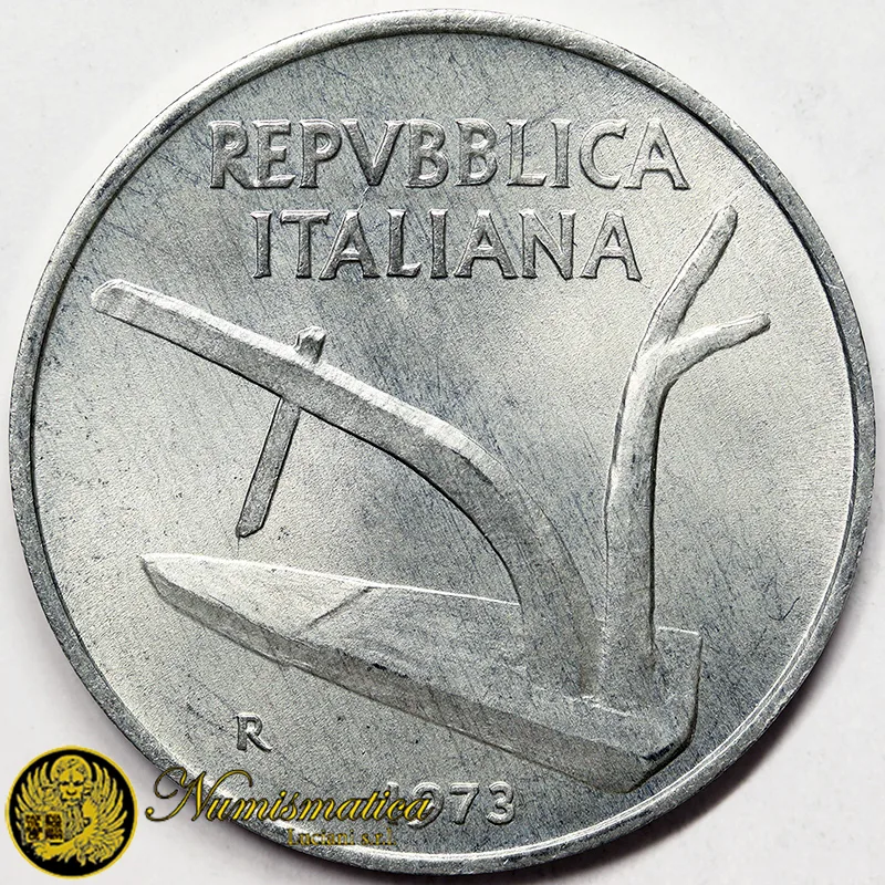 ITALIA 10 Lire 1973 italma Fdc da rotolino §413