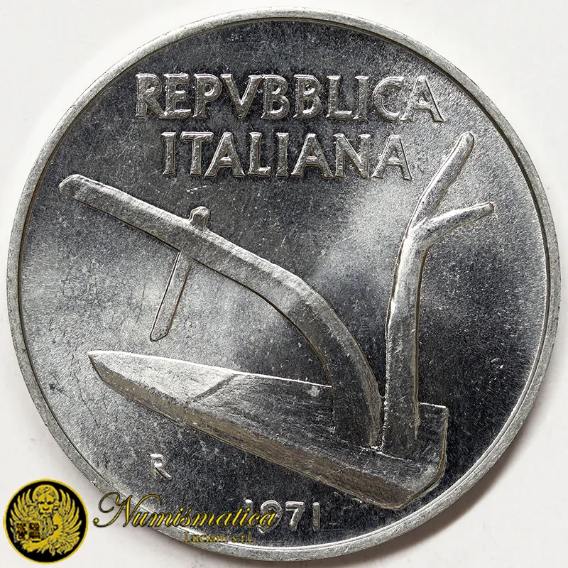 ITALIA 10 Lire 1971 italma Fdc da rotolino §416