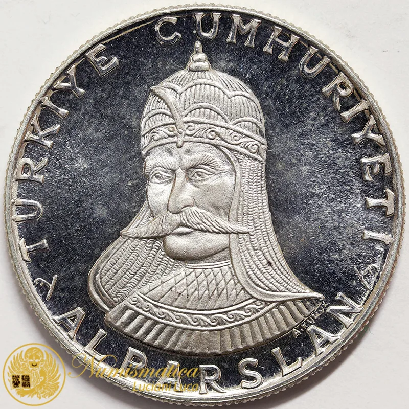 TURCHIA 50 Lire 1971 Battaglia di Manzicerta  Ag Proof #4603
