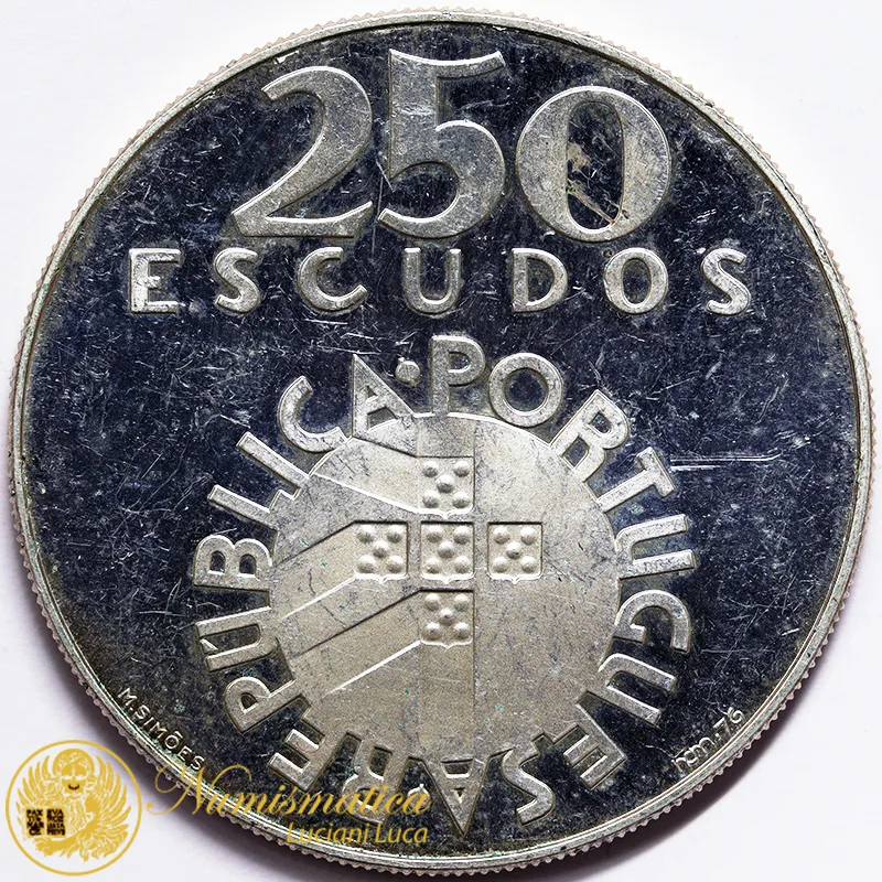 PORTOGALLO 250 ESCUDOS 1976 argento proof #4563