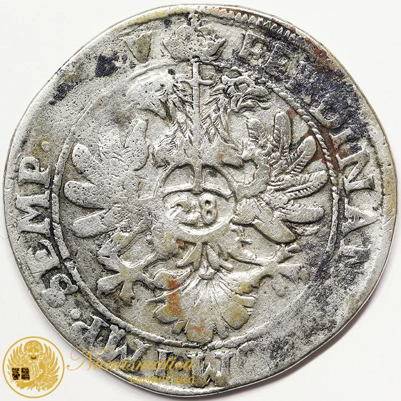 GERMAN STATES 28 STUIVER 1619-37 EMDEN FERDINANDO II ARGENTO #4705