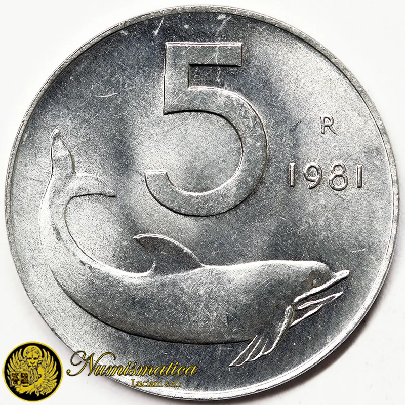 ITALIA 5 Lire 1981 Fdc da rotolino §427
